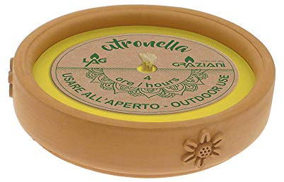 Citronnelle Bougie de Jardin Terracotta Fleurs Ø env. 140 mm Temps de Combustion : Environ 4 Heures