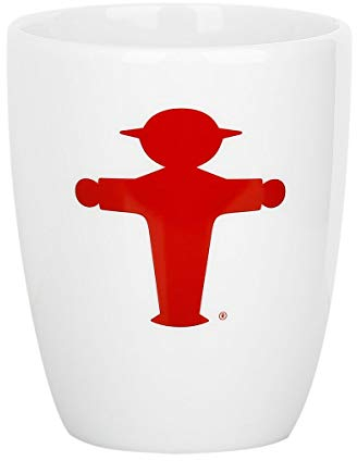 Ampelmann Wachmacher Tasse weiß mit Steher rot ca. 250 ml, Kaffeetasse Kaffeepott Tasse Cappuccino