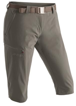 Maier Sports Inara Slim 3/4, Damen Wanderhose, Wasserabweisende Dreiviertelhose für Trekking und Hiking, Enganliegender Schnitt, PFC-frei, mSTRETCH pro 4 & Dryprotec, Braun, 36 (W27/28/L31)