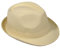 Strohhut Panama Fedora Trilby Gangster Hut Sonnenhut mit Stoffband Farbe:-Beige Gr:-54