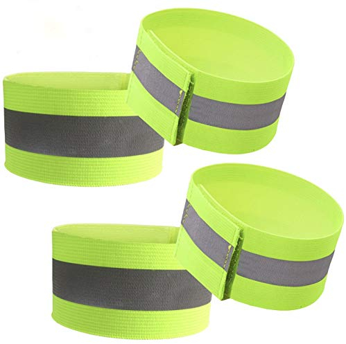 AVANA Reflektorband Reflektierendes Sicherheitsband Reflektor Elastisches Armband Sicherheit Joggen Fahrrad Kinder Reflexband (4er Set)