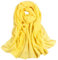 YEBIRAL Damen Schal Ganzjährig Chiffon Einfarbig Super Weich Deckenschal Halstuch(Gelb)