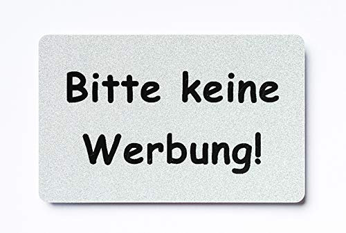 2x Bitte keine Werbung magnetisch und selbstklebend Aufkleber Tür Schild Türschild Briefkasten Briefkastenschild Haus Praxis Büro Geschäft silber (5)
