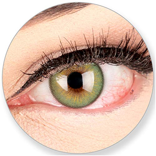 Glamlens SILICONE COMFORT SOFT Grüne Kontaktlinsen Elly Emerald ohne Stärke-für Braune Dunkelbraune Schwarze Dunkle Augen. 2 Farbige Grüne 3 Monatslinsen - by MeralenS - 0.0 Dioptrien
