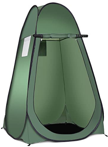 COSTWAY Tenda Spogliatoio, Tenda da Doccia Esterna, Tenda Pop-up per Campeggio, Spiaggia, 120 x 120 x 190 cm (Verde)