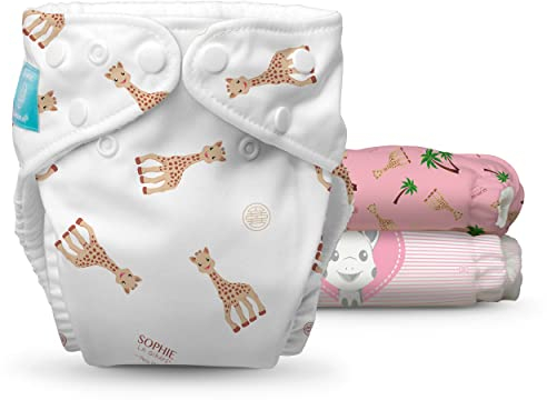 Sophie La Girafe 3 Windeln, 3 Einlagen, Größe XS, Rosa