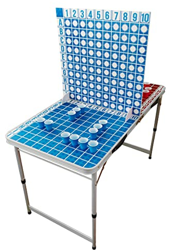 Beer Pong® | Pack BattleShots Officiel | Bataille Navale | Table 80 Shots Rouge/Bleu | Kit Complet | Qualité Premium | Jeu à Boire | Etanche | Inrayable | Apéro