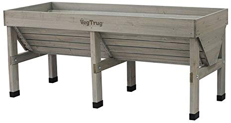 VegTrug® Hochbeet Classic - platzsparender Pflanzkasten für Balkon & Terrasse 420 L Volumen inkl. Pflanzvlies - Frühbeet ergonomische V-Form für Gemüse Kräuter Blumen - Grey 183x76x80 cm