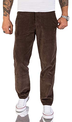 Rock Creek Herren Cord Hose Regular Fit Chino Hose Klassische Hosen Herrenhose Straight Cut Chinos Herren Cordhosen RC-2156 Mocca W31 L34