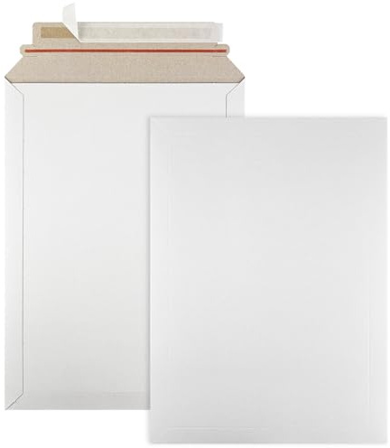 Netuno 100 Versandtaschen B4 25x35,3cm Weiß haftklebend 450g Vollpappe | Umschläge aus Pappe · stabil, reißfest · für Bücher, Kataloge, Broschüren, Zeitschriften, Dokumente, Urkunden und DVDs