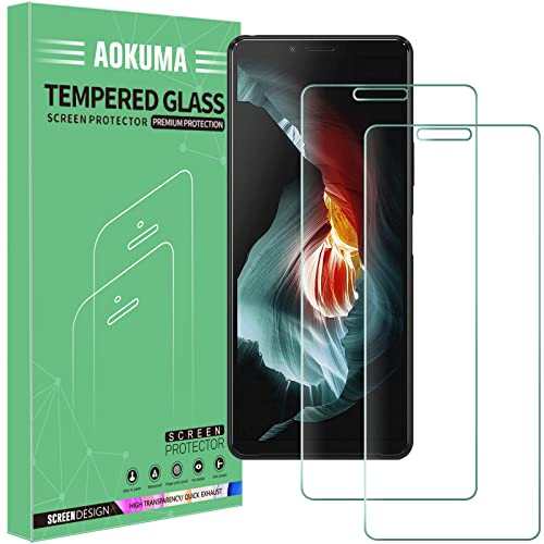 AOKUMA für Sony Xperia 10 II Panzerglas, 【2 Stücke】 Glas kompatibel mit Sony Xperia 10 II Schutzfolie, Premium Glasfolie mit 9H Härte, Anti Kratzer, Splitterfest,Anti-Öl,Anti-Bläschen