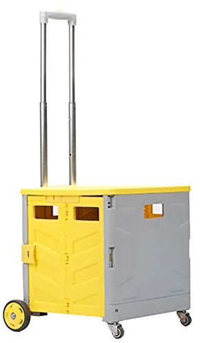 ASN Einkaufskorb mit Rollen 4-Rad Tragbare Kaufwagen Klappbox, SUV-Aufbewahrungsbox Mit Deckel, Für Reiseeinkäufe, Mobile Aufbewahrung Von Supermarktlebensmitteln, 65 L, Ladung 40 Kg