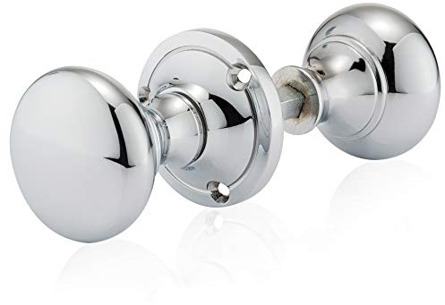 XFORT® Polished Chrome Victorian Rim Knob, Sturdy Solid Brass Rim Lock Knobs, Gate Handle, Rim Knob, Door Knob Handles Complete with Colour Matched Screws for Use with Rim Sashlocks.