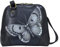 Anna by Anuschka Damen Women's Leather Small Zip-Around Handbag, Multi Compartment Anuschka Organizer aus echtem Leder, klein, mit Mehreren Fächern, handbemalt, Schmetterlings, Butterfly Schwarz
