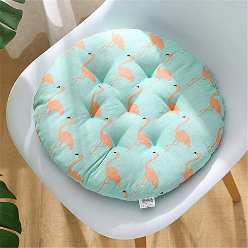 Morbuy Runde Form Stuhlkissen, 100% Baumwolle Dicke Polsterung Sitzkissen für Gartenstuhl, Küche oder Esszimmerstuhl - Bequeme Atmungsaktiv Indoor Outdoor Stuhlauflage (40 * 40,Flamingo)