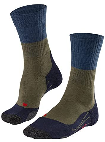 FALKE Herren TK2 Wandersocken atmungsaktive schnelltrocknende klimaregulierende geruchshemmende Wolle Funktionsmaterial mittelstarke Polsterung antiblasen lang warm Trekkingsocken 1 Paar