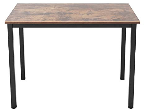 sogesfurniture Schreibtisch Computertisch Büromöbel PC Tisch, Stabil Bürotisch Arbeitstisch Esstisch aus Holz und Stahl, Einfache Montage, 100x60x75cm, Braun & Schwarz, BHEU-AC3FB-100