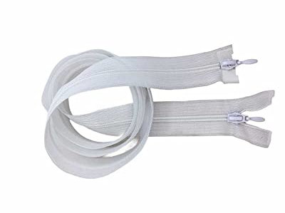 TOMASELLI MERCERIA Cerniera Lampo Zip Invisibile – Fettuccia Leggera Divisibile, Sganciabile con Doppio Cursore – 1 Mt - Bianco