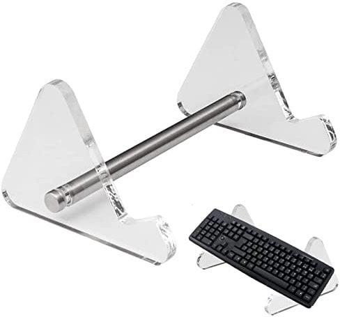Voiakiu Keyboard Holder Stand - Acrylic Mechanical Keyboard Storage Stand with 3-Tiers, 2-Tiers, 1-Tier,Acrylic Frame Holder Stand, Study Room, Living Room
