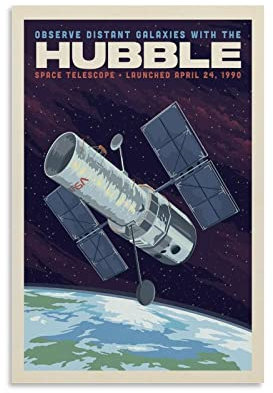 Vintage Space Poster Hubble Space Teleskop Poster Dekorative Malerei Leinwand Wandposter und Kunstbild Druck Moderne Familie Schlafzimmer Dekor Poster 30 x 45 cm