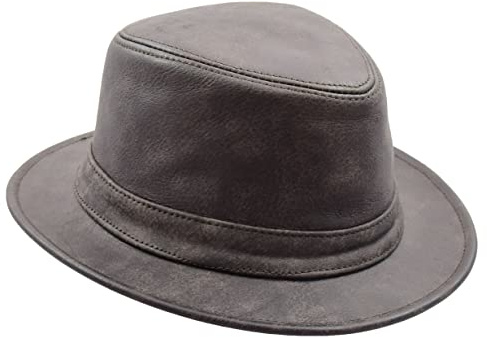 Real Leather Trilby Hat Soft Lightweight Summer Winter Cap HL004 Brown XL