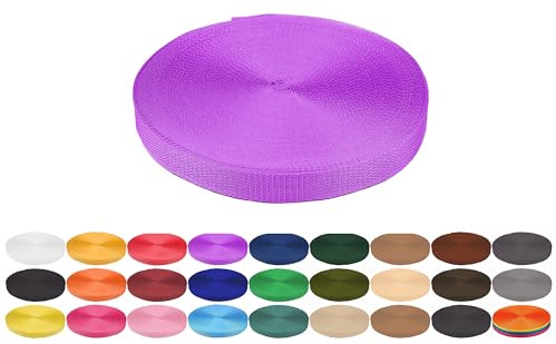 Gurtband 5 Meter aus Polypropylen PP- Gurtband Taschengurtband Breiten 20 mm 25 mm 30 mm 40 mm zur Auswahl (hier Lila 40 mm)