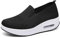 Hotcham Zapatillas De Deporte Zapatos Respirado Ligero Malla Talla 35-42 Mujeres Deporte Running Zapatillas Sacudir Casual Zapatos Height-Increasing Sneaker Negro, EU35 EU
