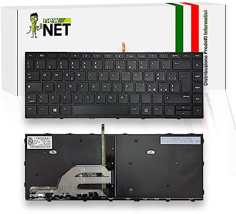 new net - Tastiera Compatibile con Notebook HP ProBook 430 G5 440 G5 [Frame Nero - Retroilluminata - Italiana]