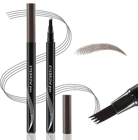 Boobeen Waterproof Eyebrow Pen-Micro Tip Eyebrow Pencil, Liquid Eyebrow Fork Tip Pen, Crea Sopracciglia 3D Naturali, Lunga Durata