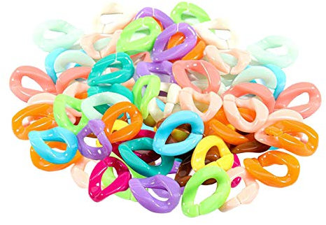 Adoorniequea 100x Plastic Chain C-Links DIY Jewelry Necklace Findings Making Supplies