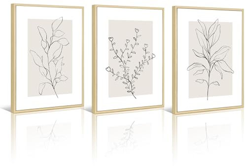 Neutrale botanische Drucke, Wandkunst, Dekor, Pflanze, minimalistische Leinwandbilder, Vintage, Beige, Wandkunst, modernes Bauernhaus-Linie, Poster, Boho, abstrakte Malerei, Kunstwerk für