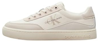 Calvin Klein Jeans Donna Sneakers con Suola Preformata in Pelle, Beige (Eggshell/Creamy White/Whisper Pink), 41