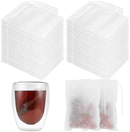 Mkitnvy 500 stück Teebeutel für Losen Tee, 7 X 9cm Filterbeutel Tee, Teefilter Papier mit Kordelzug,Teefilterbeutel Einweg, Teefilter Feine für Tee Obsttee Teeblumen Gewürz Kräuterpulver