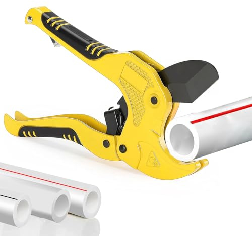 SK-4 High Carbon Steel Coupe-tube en PVC à Cliquet Pince Coupe Tube PVC pour Couper les Tuyaux en Plastique de Diamètre Extérieur en PEX, PVC et PPR, Adapté aux Ménages, aux Travailleurs