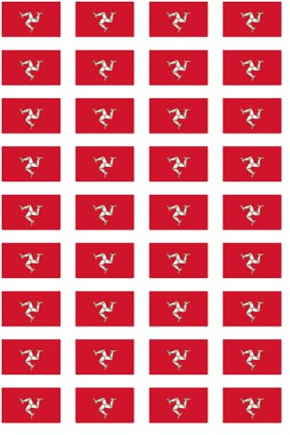 Aufkleber: 25x15 mm, 36 Stück - Flagge - Isle of Man - IM - für Auto, Koffer, Laptop und mehr