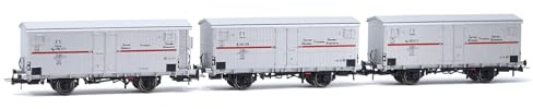 Rivarossi HR6605 FS 3er Pack Kühlwagen Hgb 2-achsig 2 ohne Bremserhaus 1 mit silberrotem Streifen ep Rolling Stock - Waggons
