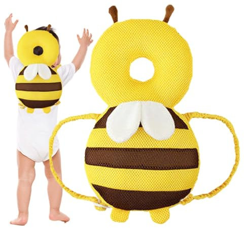 LearnLyrics Baby Kopfschutz - Baby Baumwollschutz, Baby Lernschutz | Weich Atmungsaktiv Verstellbares Kopfkissen, Rucksack Kopfschutz Baby Weiches Kissen zum Lernen, Krabbeln
