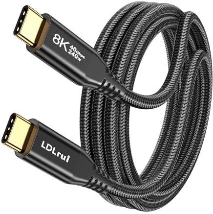 USB 4 Cable 0.9m for Thunderbolt 4, 40Gbps Braided USB-C Data Transfer Cable, 8K/4K USB C Monitor Cord, 240W PD Fast Charging for Samsung, MacBook Pro, SanDisk, Lenovo, HP, iPhone 15, Dell, KYY