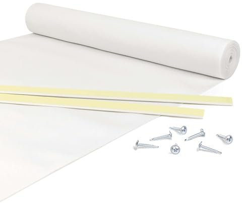 Giuri Tessuti - Fasce in TESSUTO Outdoor per copertura ad onda di Pergola e Gazebo - Telo ombreggiante da esterno (BIANCO, 60x550cm)