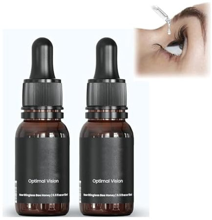 YOKIKIYO Honig-Augentropfen, Honig-Augentropfen von Wilden stachellosen Bienen, Honig für die Augen, organische Augentropfen, Sehkraft, für trockene, gereizte Augen, lindert Augenermüdung (2 Stück)
