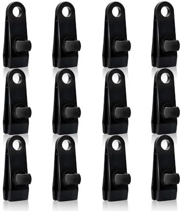 12 Stück Planenspanner Tarp Clips Zeltplanen Planenclips Kunststoff Planenbefestigung Camping Zelt Clip Zeltklammern Planenhalter Einstellbar Befestigungsclips für Planen,Zelte,Markisen,Vordächer