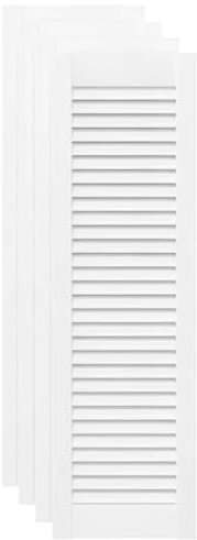 vidaXL Portes d'armoire à persiennes 4 pcs blanc 99x29,5 cm, porte de meuble, porte de garde-robe, panneau à persiennes en bois