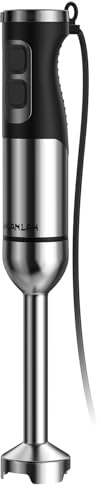 Powerful Immersion Blender 1000W, 2025 Hand Blender with 25 Speed Copper Brushless Motor and Heavy Duty, 4 in 1 Hand Mixer with Chopper, Whisk, Beaker and