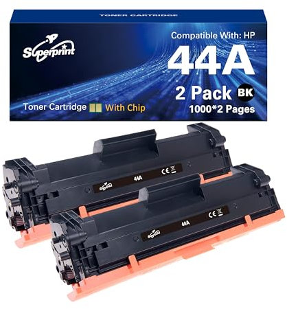 Superprint 44A Tonerkartusche mit groß Kapazität Kompatibel für HP 44A CF244A Toner Schwarz für Laserjet Pro M15a M15w M15 M16 MFP M28a M28w M28 M29 Drucker (Groß, 2er-Pack)