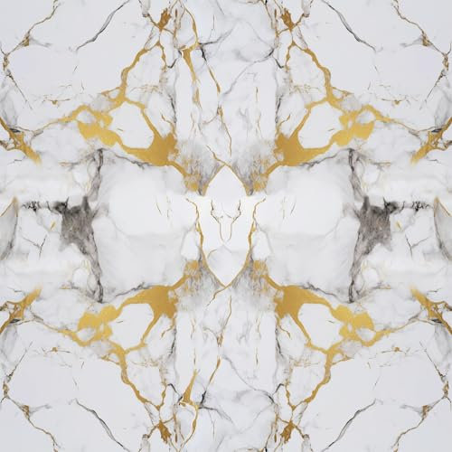 ANLIKY-Pro Stone Self Adhesive Wallpaper Light Gold Marble Pattern Peel and Stick Contact Paper, 44X300CM, Light Marble Removable Decorative Film for Wall Cabinet Furniture Decal