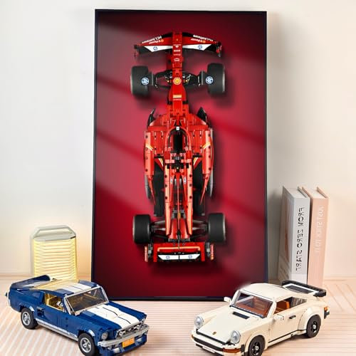 WETCEAOM Cadre for Lego Technic Ferrari SF-24 F1, 42207 Tableau Mural pour Lego Les Amateurs, 75x45 cm Frame Support Mural De Voitures (Seulement Le Cadre)