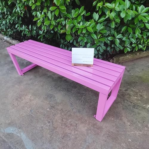 XRRJFYH Gartenbank Wetterfest Sitzbank Outdoor Gartenbank Metall für Park, Hof, Veranda, Rasen, Balkon, Hinterhof, Einfach Zusammenzubauen(Pink,80cm/31in)