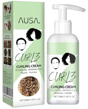 Curling Lockencreme, Pflegende Gel-Creme, Leichtes Styling-Balsam für Lockiges Haar,Feuchtigkeitsspendend, Flauschige Elastizität, Stärkt das Haar, Verhindert Frizz,Für Perfektionierte Locken