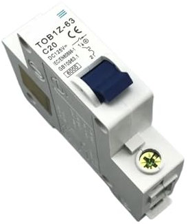 XLMURZAC Disjoncteur MCB à Courant continu, Courbe C, 1P 20A, 20 ampères, DC 125V, 1 pièce