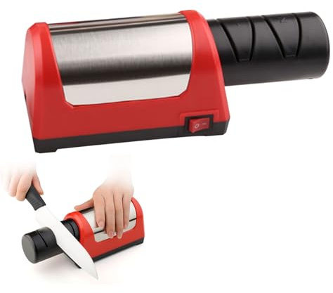Jectse Elektro Messers Chl Eifer, 600/1000 Grit Dual Motor Elektro Messers Chl Eifer für Gerade, Gezackt, Fleisch-Cleaver, Keramik Messer & Schere, 2-stufig (EU-Stecker 110-240V)